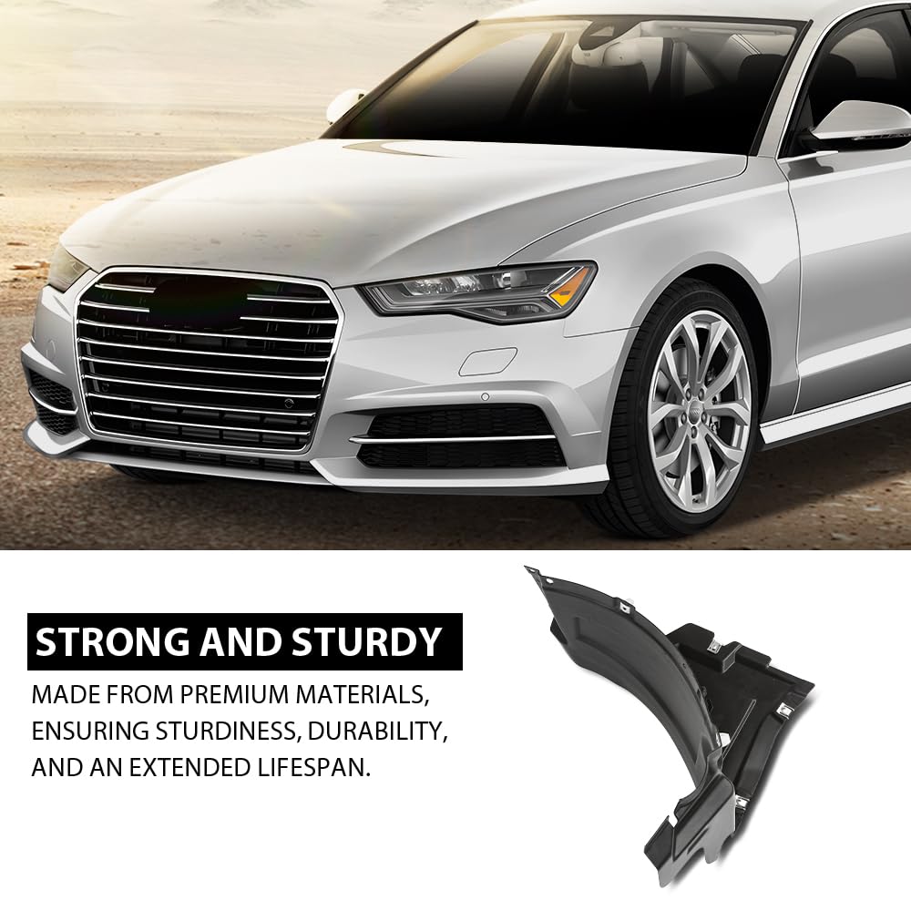 G-PLUS Front Left Side Fender Liner Compatible with Audi A6 S6 2016-2018 4G0853887J, AU1250110