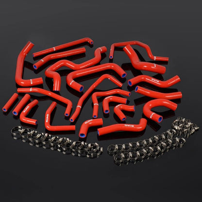 G-PLUS Silicone Ancillary Coolant Hose Kit Clamps, Compatible With Toyota MR2 Turbo 2.0L 3SGTE Rev2 LHD 1991 Left Hand Drive (Red)