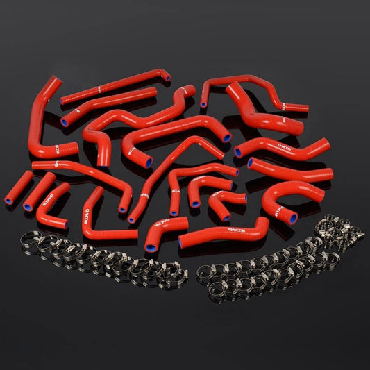 G-PLUS Silicone Ancillary Coolant Hose Kit Clamps, Compatible With Toyota MR2 Turbo 2.0L 3SGTE Rev2 LHD 1991 Left Hand Drive (Red)