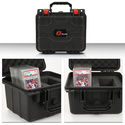 G-PLUS Graded Card Storage Box Fit BGS PSA SGC FGS Weatherproof Graded Sports Trading Cards Box(Small, Orange & Black)