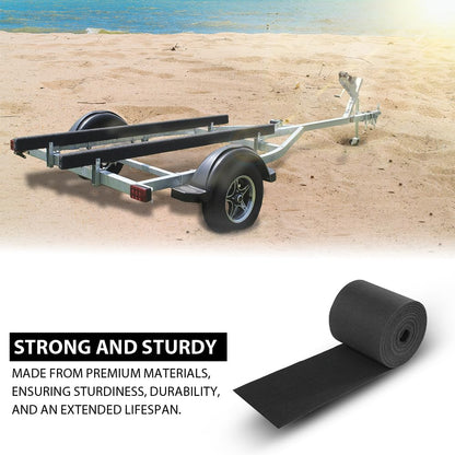 G-PLUS 12" x 50ft Boat Trailer Bunk Carpet, Outdoor Ribbed Marine Bunk Carpet Fit for Boat Trailer Runners Black