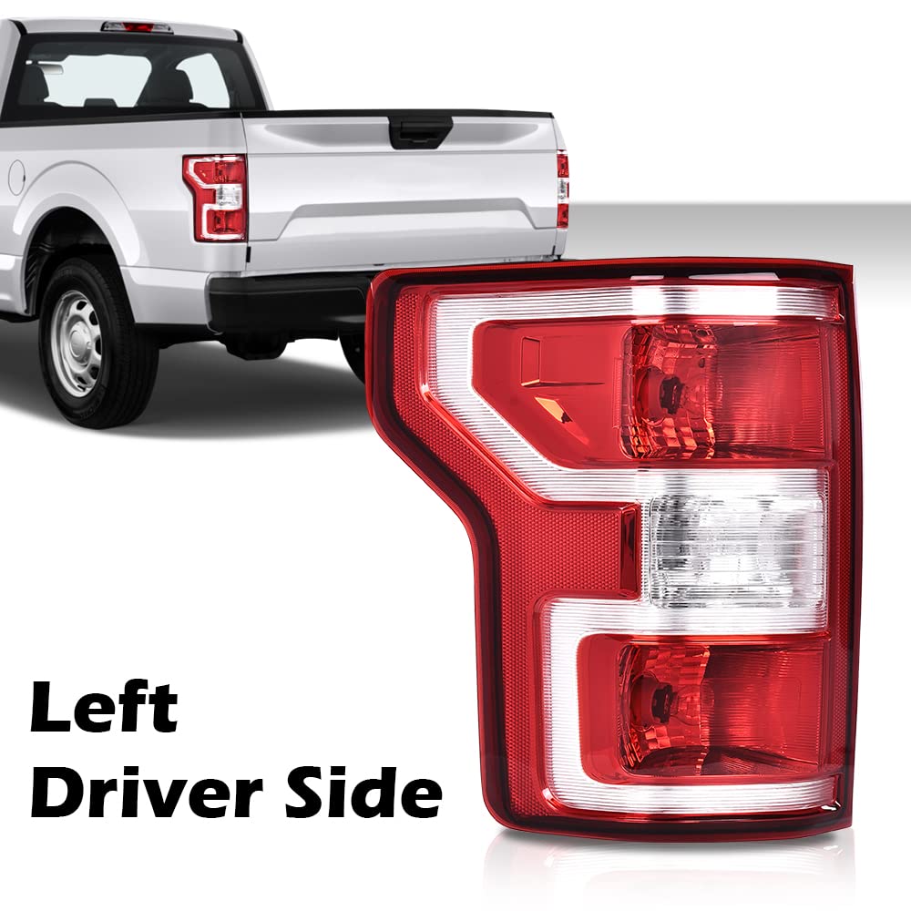 G-PLUS Rear Tail Lights Rear Brake Lamps Assembly W/Bulbs & Wiring Harness Compatible with Ford F150 2018 2019 2020 Luces Traseras Red