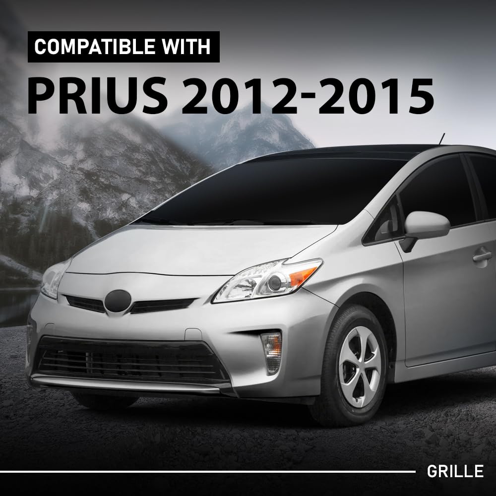 G-PLUS Front Grille Grill Compatible with Toyota Prius (submodel: Base, Five, Four, Three, Two) 2012-2015, Fit Prius (submodel: One, Persona Series) 2015, Fit Prius Plug-In Base 2012-2015 5311147040