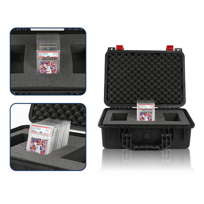 G-PLUS Graded Card Storage Box Fit BGS PSA SGC FGS Weatherproof Graded Sports Trading Cards Box(Small, Orange & Black)