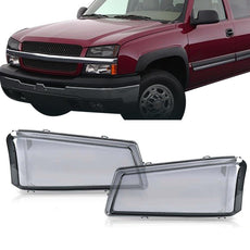 G-PLUS Headlight Lens Cover 2PCS for Chevy Silverado 2003-2006 Smoky Lens