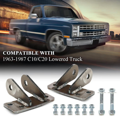 G-PLUS Front Shock Relocation/Extender Kit for Lowered Truck Compatible with Chevy C10 / C20 1963-1987