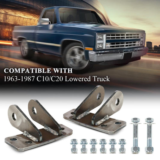 G-PLUS Front Shock Relocation/Extender Kit for Lowered Truck Compatible with Chevy C10 / C20 1963-1987