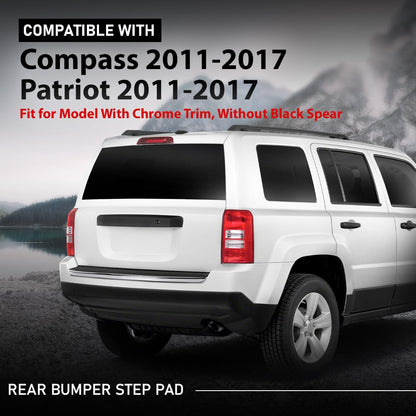 G-PLUS Rear Bumper Face Bar Trim Molding Step Pad Compatible with Jeep Compass 2011-2017,Compatible with Jeep Patriot 2011-2017,Fit for Model With Chrome Trim, Without Black Spear 68091514AA