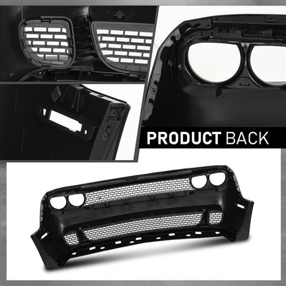 G-PLUS Front Bumper Kit Cover & Grille & Lip & Fog Light Covers Compatible with Dodge Challenger Hellcat Style 2015-2023 Full Bumper Replacement, Not Fit Demon Models