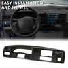 G-PLUS Dash Bezel Radio Cluster Trim Panel W/o Hole Compatible with Ford F250 F350 Super Duty 1999-2004 Dashboard Black
