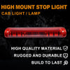 G-PLUS LED Third Brake Light Compatible With 1999-2006 Chevy Silverado/GMC Sierra 1500 2500 3500,3RD Cargo LED Tail Stop Lamps Red lens Black Housing