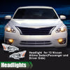 G-PLUS Headlights Assembly Compatible With 2013 2014 2015 Nissan Altima 4-Door Sedan OE Style Automotive Halogen Model Headlamps Chrome Housing 2PCS,faros delanteros