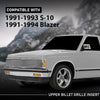 G-PLUS Upper Chrome Billet Grille Grill Insert Compatible with Chevy Blazer 1991-1994 / Chevy S10 1991-1993 Phantom Grille C85232A Silver