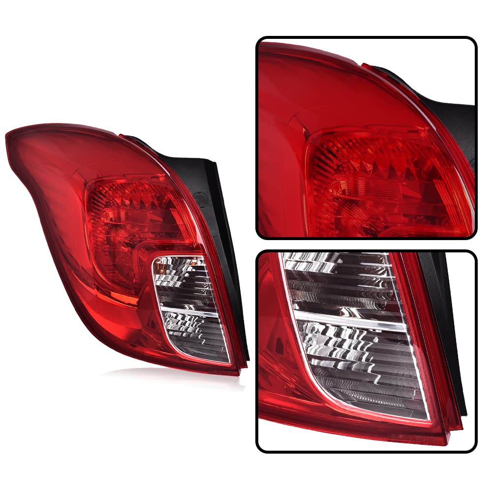 G-PLUS Rear Tail Light, Compatible with Buick Encore 2013-2016 4-Door Sport Utility,Driver Side Only LED Red Lens Chrome Housing Luces Traseras Rear Brake Lamps Assembly