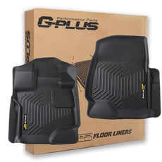 G-PLUS Floor Mats 2PCS for Ford F150 2015-2025 Super Crew TPE Black