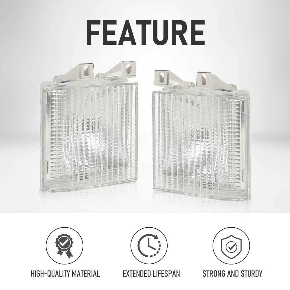 G-PLUS Turn Signal Light Side Corner Marker Lamp Left and Right Side Compatible with Chevy Blazer 1987-1988/Fit 1983-1986 GMC C1500 C2500 C3500 1983-1986/Fit GMC Jimmy 1983-1988 GM2520110 GM2521110