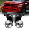 G-PLUS Fog Lights Compatible with Dodge Ram 1500 1994-2001/Fit 94-02 Ram 2500 3500 Pick Up Truck 896 12V 37.5W Halogen Lamp (Clear Lens w/Bulbs)