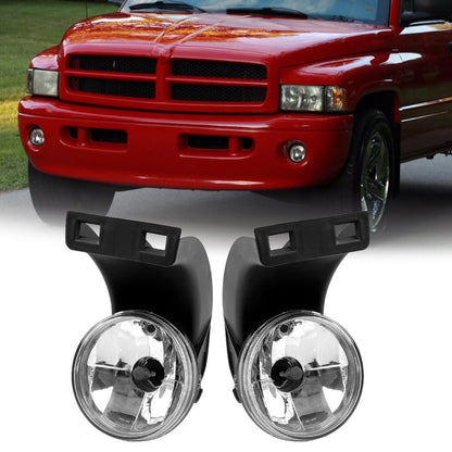 G-PLUS Fog Lights Compatible with Dodge Ram 1500 1994-2001/Fit 94-02 Ram 2500 3500 Pick Up Truck 896 12V 37.5W Halogen Lamp (Clear Lens w/Bulbs)