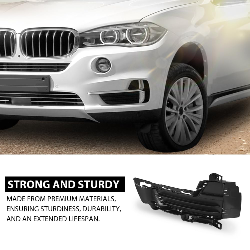 G-PLUS Front Right Bumper Lower Grille Grill, Compatible with BMW X5 F15 2014-2018, Fit Models W/o M Sport Line, Passenger Side, 51117307994, BM1039151