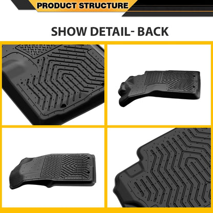 G-PLUS Floor Mats Compatible with 2005-2015 Toyota Tacoma Double Cab, Cargo Liners Black All Weather Full Cover Protection 1st & 2nd Row TPE Floor Liner