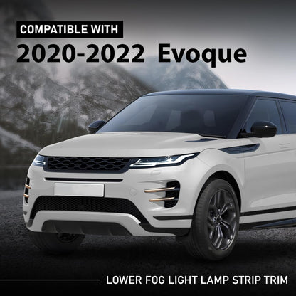 G-PLUS Pair Lower Fog Light Lamp Strip Trim Compatible with Land Rover Range Rover Evoque 2020-2022
