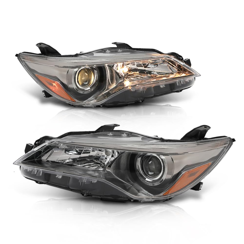 G-PLUS Headlights Projector Headlamp Pair Compatible with Toyota Camry 2015-2017 TO2503222, TO2502222, TO2503223, TO2502229, TO2503229 OEM Fit No Modification Needed Black