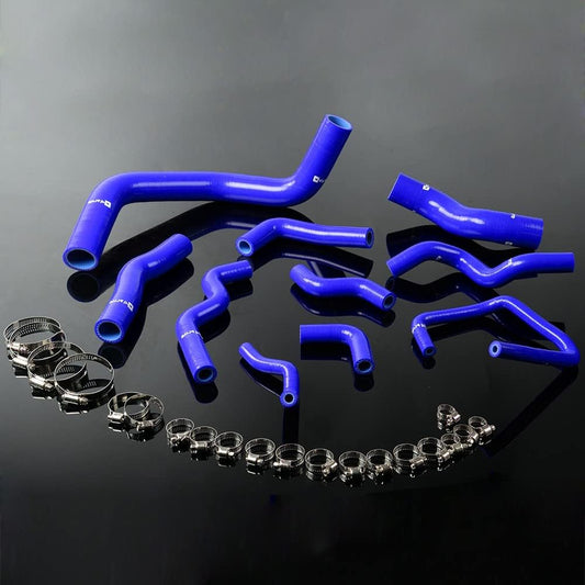 G-PLUS Silicone Radiator Hose Kit, Compatible With Nissan Silvia 200SX 240SX S13 S14 S15 SR20DET (Blue)