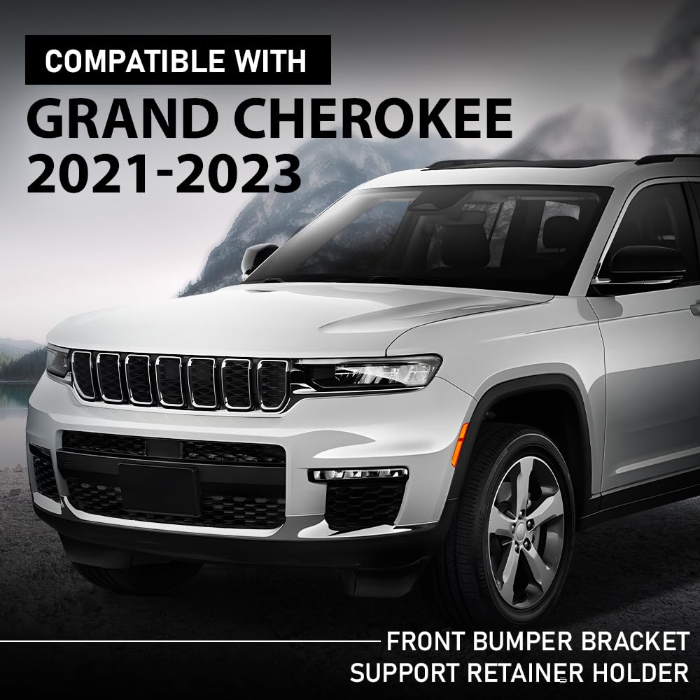 G-PLUS Pair Front Bumper Bracket Support Retainer Holder, Compatible with Jeep Grand Cherokee 2021-2023, LH Driver & RH Passenger Side 2PCS, 68408115AB, 68408114AB