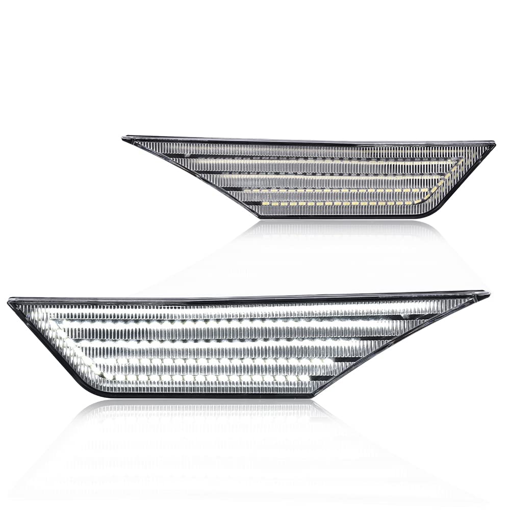 G-PLUS LED Switchback Signal Lamp Side Marker Lights White Compatible with Honda Civic 2016 2017 2018 2019 2020 2021 33850TBAA02, 33850TBAA01, 33800TBAA02 Clear Lens