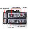 G-PLUS LED DRL headlights, Compatible with 1994 1995 1996 1997 1998 1999 2000 GMC C10 C/K C1500 bumper Headlamp, Smoky lens Chrome Housing Amber Reflector