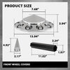 G-PLUS Front Wheel Covers Set Chrome Hub Cover 33mm Spiked Hub Axle Compatible with Semi-Truck 20",22.5" and 24.5" Wheels ABS Plastic Silver Pair