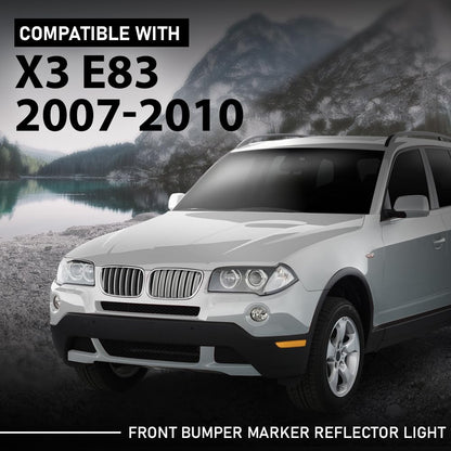 G-PLUS Pair Front Bumper Reflector, Compatible with BMW X3 E83 Base 2007-2010, LH Driver & RH Passenger 2PCS Yellow Lens