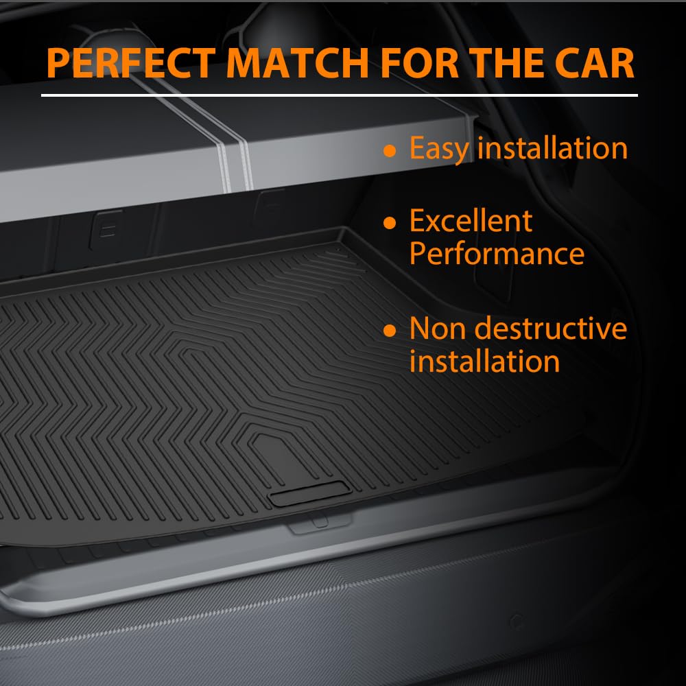 G-PLUS Rear Trunk Cargo Liner Mats Fit for Honda HRV 2023 2024 2025, TPE Custom Fit All Weather Full Cover Protection Cargo Mats Black