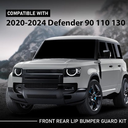 G-PLUS Front Rear Bumper Cover Guard Skid Lip Kit Compatible with Rover Defender 90 110 130 2020 2021 2022 2023 2024, Black
