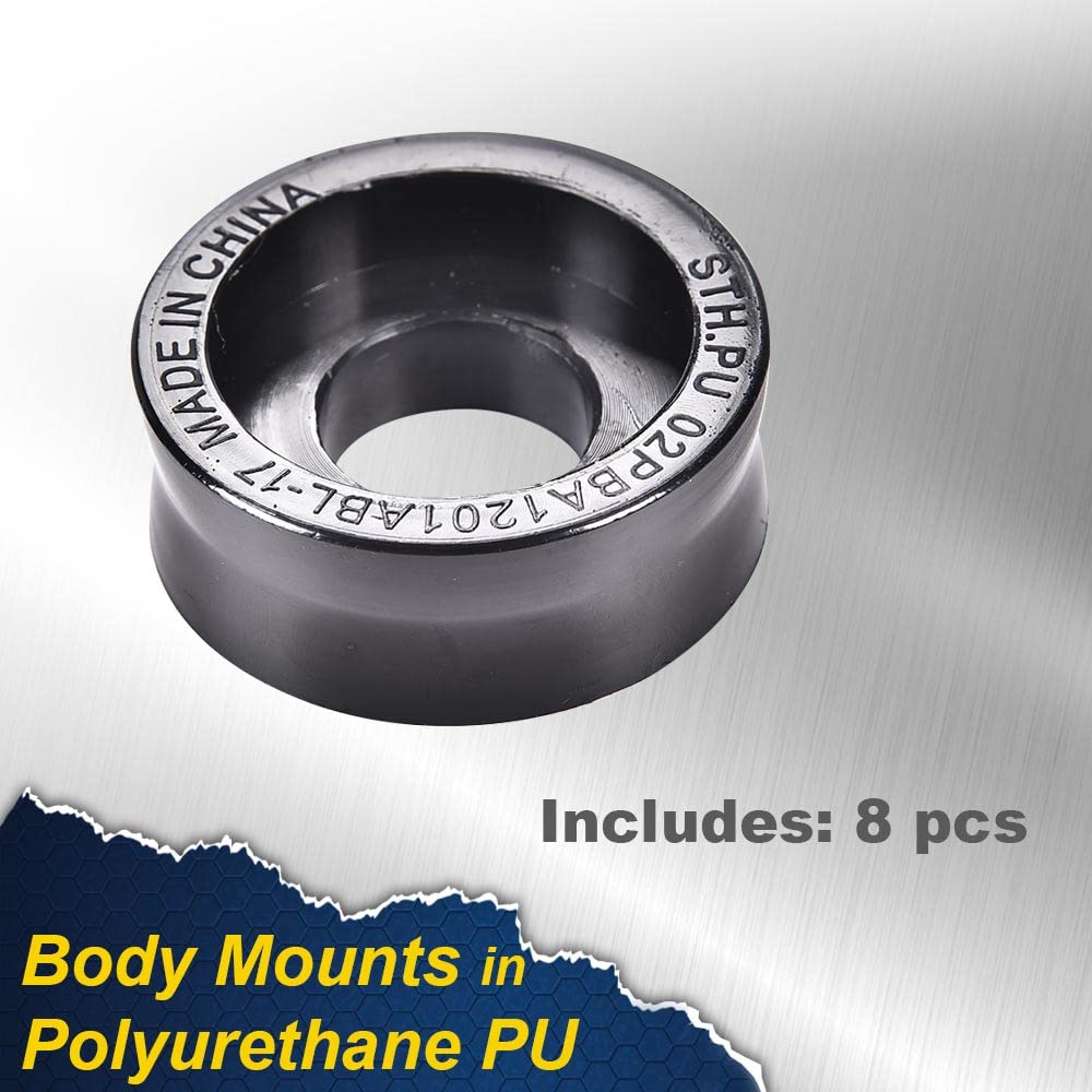 G-PLUS Body Mounts in Polyurethane PU Compatible with 1999-2017 F250 F350 Super Duty 2WD/4WD,Body Cab Mounts Bushings Kit (Black)