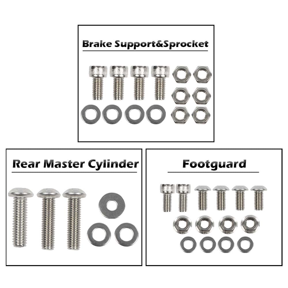 G-PLUS ATV Bolt Screw Kit Set 378 Piece Compatible with Yamaha Banshee 350 YFZ350 1987-2006 Polished Stainless Silver Color Iron