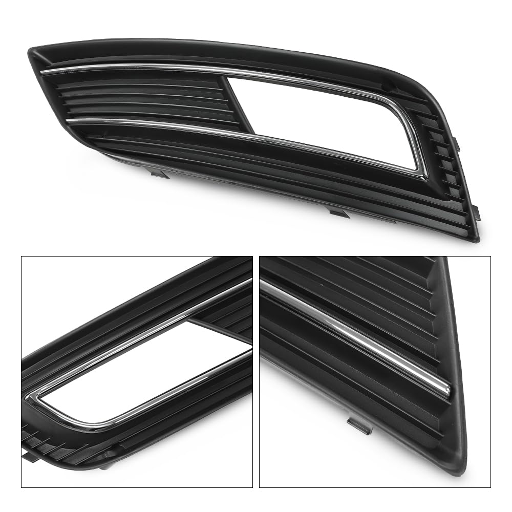 G-PLUS Fog Light Grille Cover Left & Right Compatible with 2013-2016 Audi A4 Quattro 2.0L 8K0807681K 8K0807682K