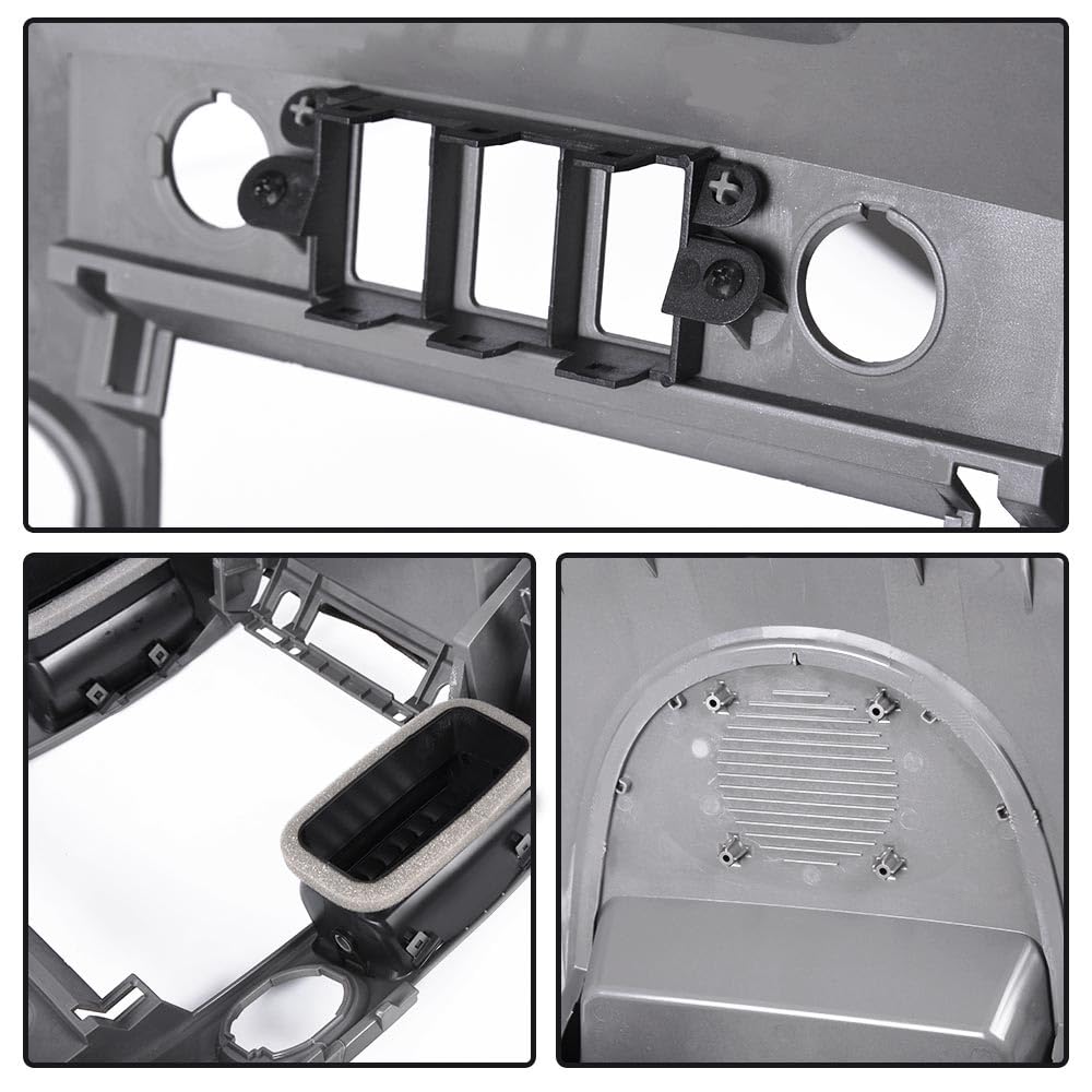 G-PLUS Center Dash Radio Bezel w/o Speaker Bezel Compatible with Nissan Titan 2004 2005 2006, Fit Nissan Armada 2005 2006 682577S000 AC Instrument Panel Lid, Grey