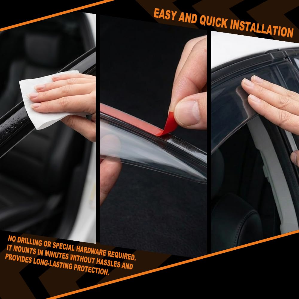 G-PLUS Window Visor Rain Guards Compatible with Honda Civic Sedan 2012-2015 4 PCS Smoky