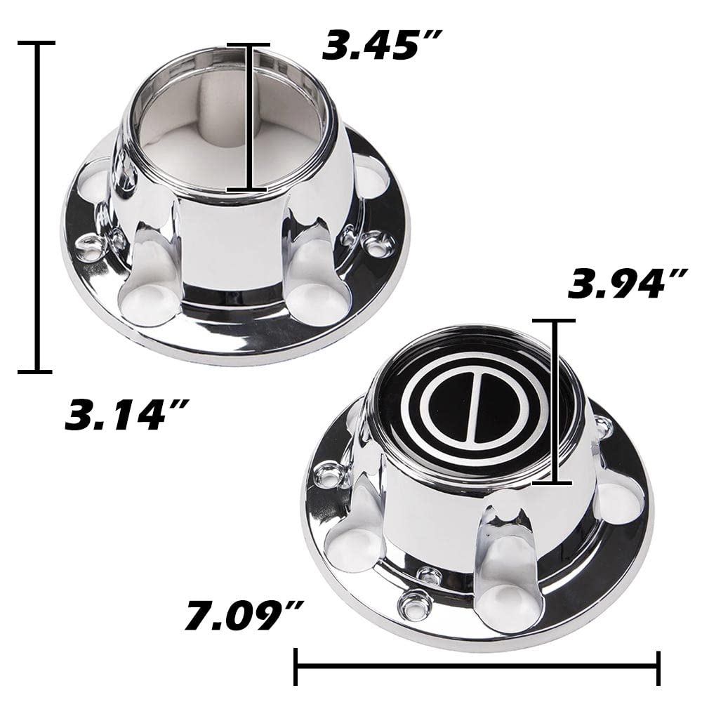 G-PLUS Chrome Wheel Hub Center Caps with 12 mounting Screws, Compatible with Ford F150 Truck/Bronco 1980-1996, Fit Ford Van 1992-1996 4x4 Front 4WD Wheel Drive