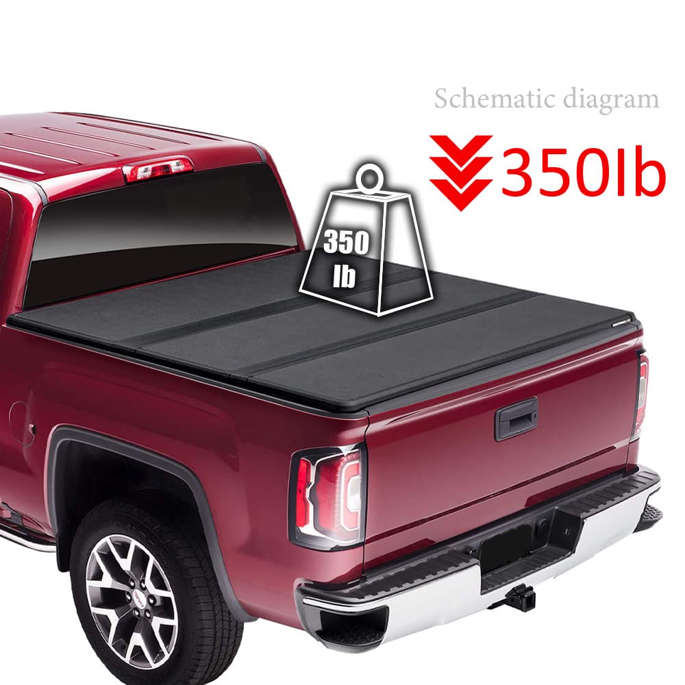 G-PLUS Truck Bed Hard Solid 3-fold Tonneau Cover Compatible with 2020-2021Jeep Gladiator JT Pickup Truck,Waterproof Clamp-On Tonneau Cover