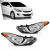 G-PLUS Headlights Compatible with Hyundai Elantra Sedan 2011-2013 HY2503161, HY2502161 Left & Right Clear Lens Chrome Housing Amber Reflector Bumper Headlamps,faros delanteros