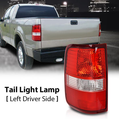 G-PLUS Tail Light Lamp w/o Blubs Lens Left Side Compatible with Ford F150 King Ranch, Lariat, XL 2004 2005 2006 5L3Z13405CA, 6L3Z13405BA, FO2800182 Luces Traseras Faros Traseros Assembly Red