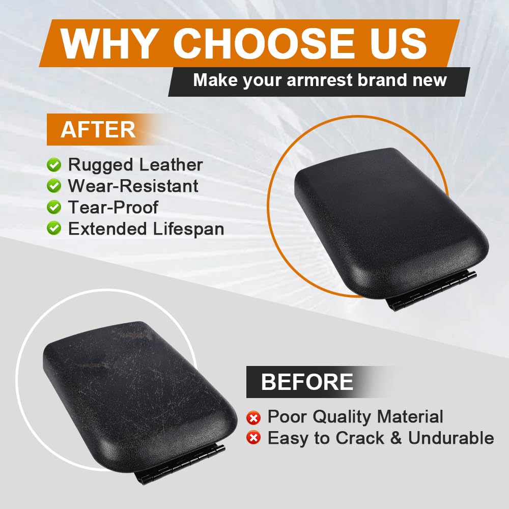 G-PLUS Center Console Armrest Lid Top Pad Compatible with 2005-2009 Ford Mustang Black Replacement 5R3Z6306024AAC
