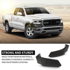 G-PLUS Bumper End Filler 2PCS for Dodge Ram 1500 2019-2022 Front Upper Black Close-up View