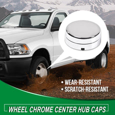 G-PLUS Rear Wheel Center Caps for Dodge Ram 3500 Dually 2003-2017 Chrome Pair Front View
