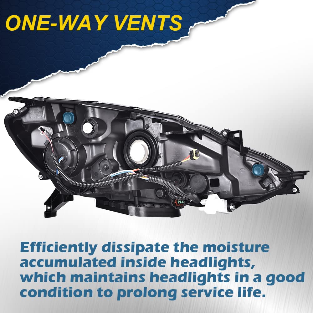 G-PLUS Headlights Assembly Compatible with 2016-2018 Nissan Sentra 4-Door Sedan S SL SR SV, (ONLY For Factory Halogen Models Headlights),Headlamps Black Housing,Driver Left,faros delanteros