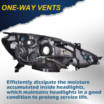 G-PLUS Headlights Assembly Fit 2016-2018 Nissan Sentra 4-Door Sedan S SL SR SV, (ONLY For Factory Halogen Models),Headlamps Black Housing, Passenger Side (Right),faros delanteros