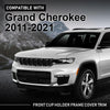 G-PLUS Chrome Cup Holder Trim Cover Frame Decorative Interior Accessories Compatible with Jeep Grand Cherokee 2011-2021