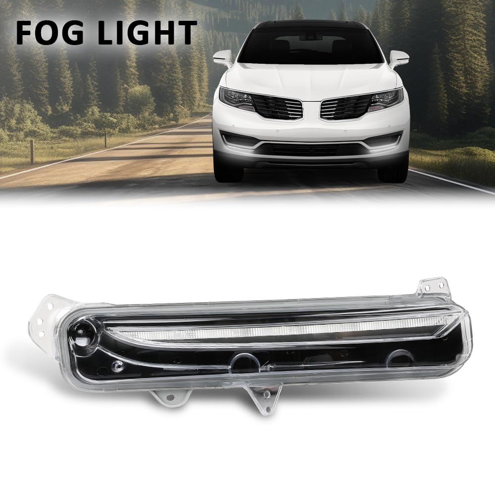 G-PLUS Fog Light Lamp Compatible with Lincoln MKX 2016-2017 FA1Z-13200-C, FA1Z13200C Black Front Right